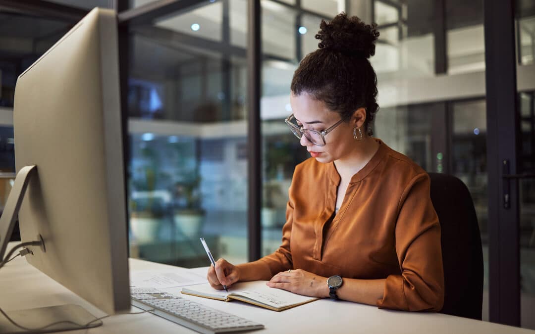 Woman Doing Research On A Computer